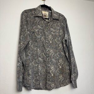 Patini Western Paisley Button Down Long Sleeve Shirt Pearl‎ Buttons Rodeo